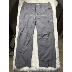 LL Bean Cresta Hiking Pants Men 36x30 Gray Zip Pocket Water Resistant EUC 280941